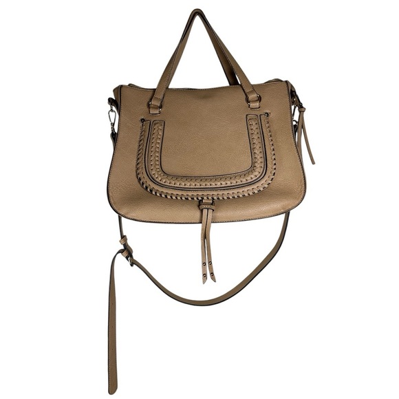 Sole Society Crossbody Handbag Light Brown Faux Leather Purse - Picture 3 of 7